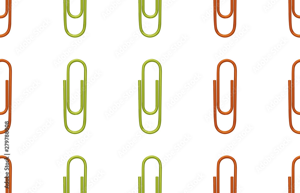 Seamless back to school pattern with colored paper clips. Seamless back to school pattern with colored paper clips.
