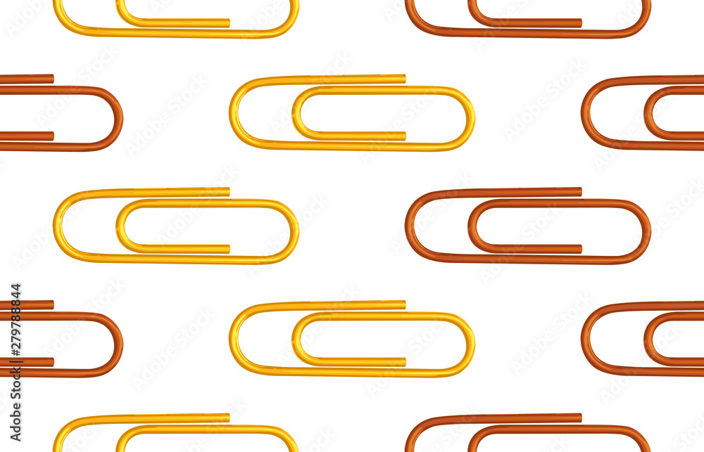 Seamless back to school pattern with colored paper clips. Seamless back to school pattern with colored paper clips.