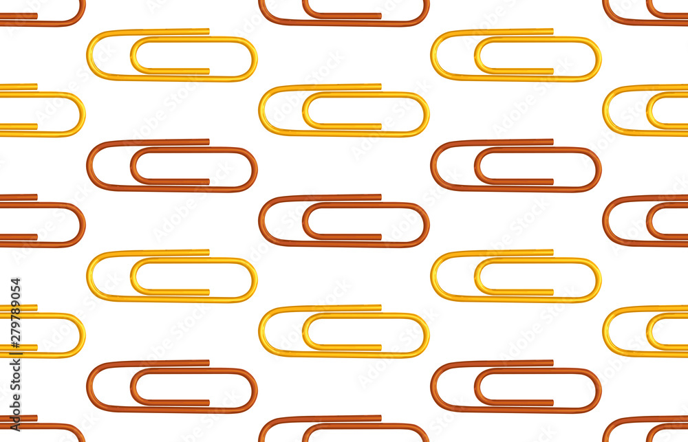 Seamless back to school pattern with colored paper clips. Seamless back to school pattern with colored paper clips.