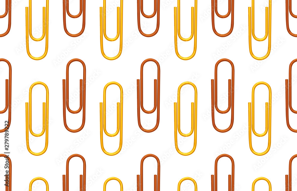 Seamless back to school pattern with colored paper clips. Seamless back to school pattern with colored paper clips.