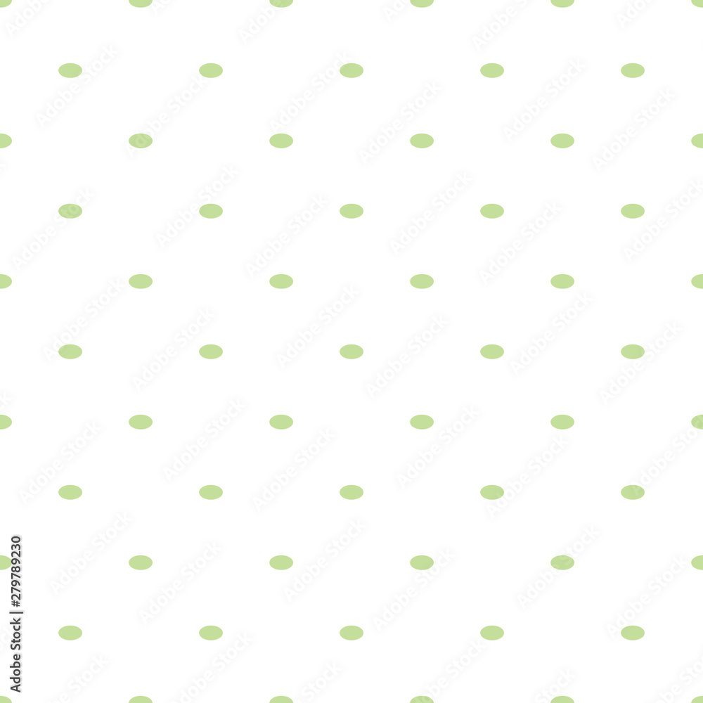 Light green oval polka dot seamless pattern on the white background, abstract geometrical simple image illustration