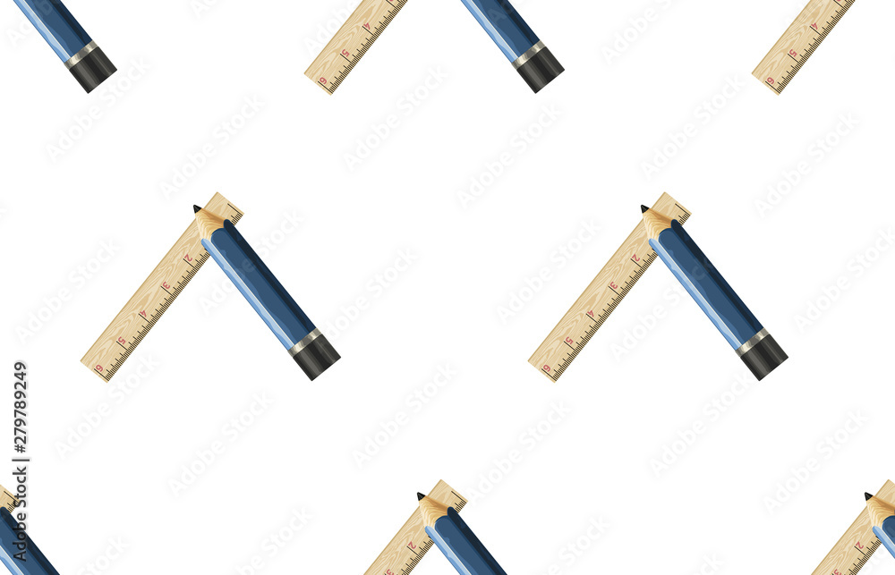 Back to school pattern with pencils and rulers. Back to school pattern with pencils and rulers.