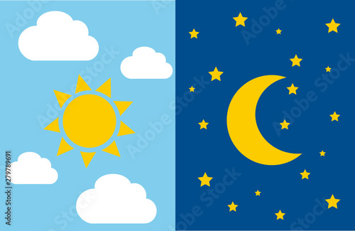 the moon and the sun night and day