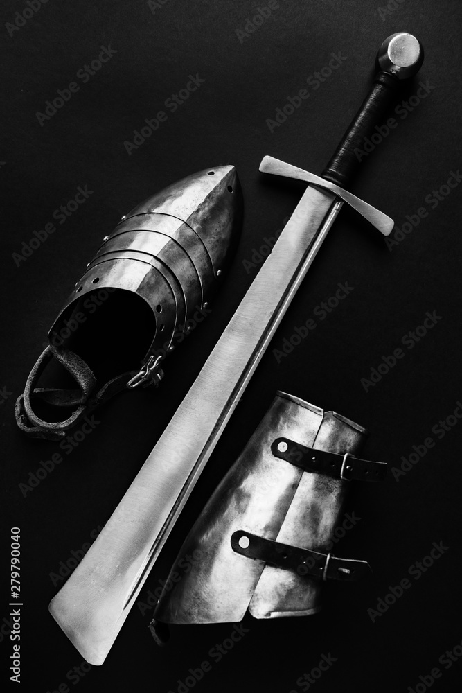Naklejka premium Weapons and armor for historical battles.