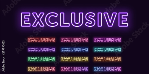 Neon text Exclusive, expressive Title, glow word