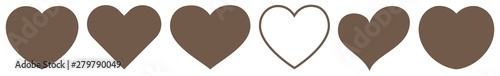 Heart Brown | Love | Logo | Variations