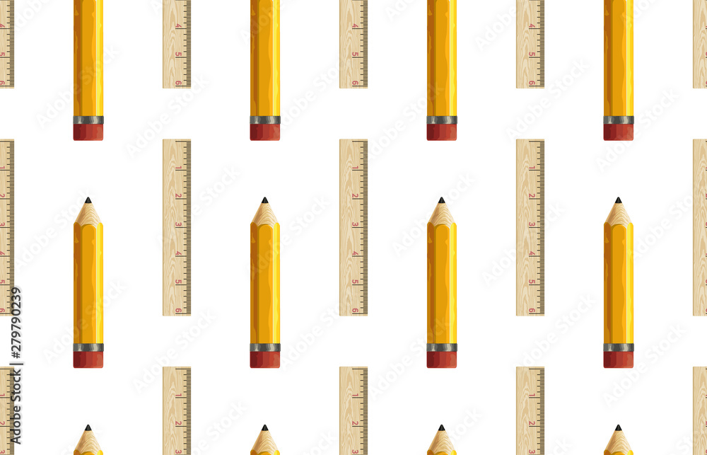 Back to school pattern with pencils and rulers. Back to school pattern with pencils and rulers.