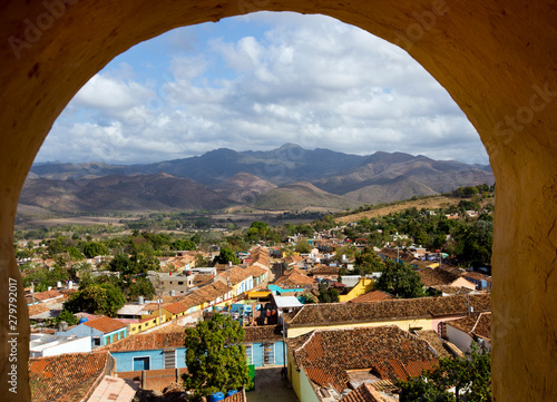 View from the bell tower of the San Francisco de Asis convent over Trinidad, Cuba photo