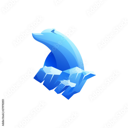 polar bear logo design vector illustration