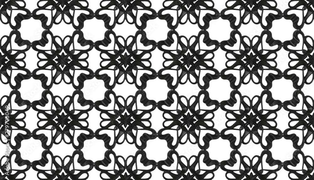 Seamless, texture of wrought iron latticework pattern, 3D illustration Seamless, texture of wrought iron latticework pattern, 3D illustration