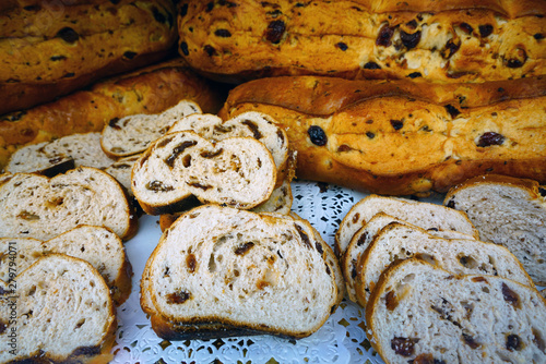 View of Buccellato di Lucca, a traditional cake made in Lucca, Italy