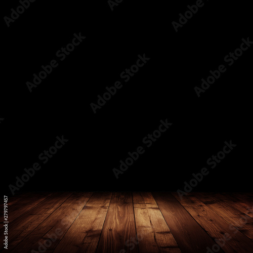 wood panels leading into the dark