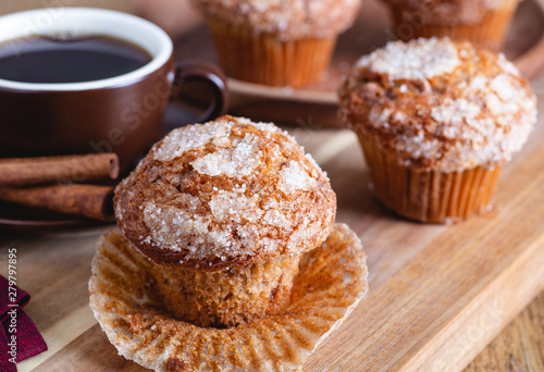 Closeup of a Delicios Cinnamon Muffin