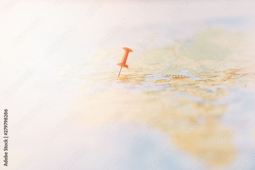 Red Pushpin Marking A Location On World Map Stock Photo Adobe Stock Red Pushpin Marking A Location On World Map Stock Photo Adobe Stock