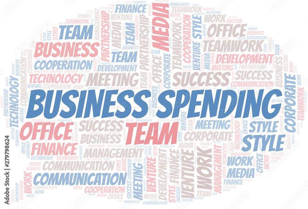 Fototapeta premium Business Spending word cloud. Collage made with text only.