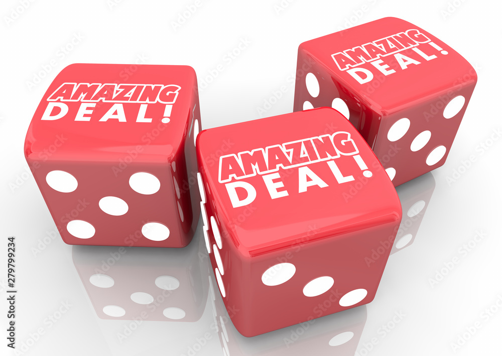Φωτογραφία Amazing Deal Big Sale Special Offer Dice Gamble Chance Opportunity Win Big 3d Il