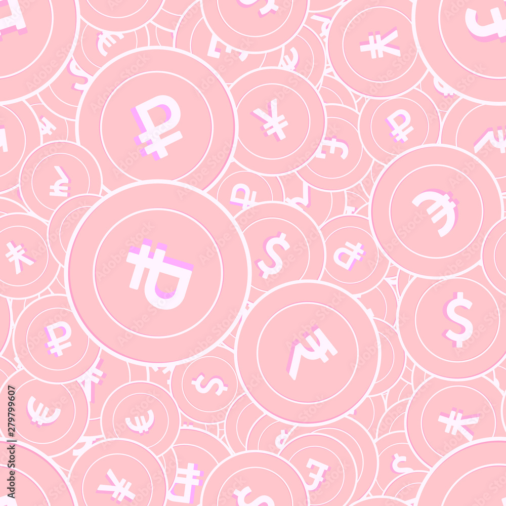 International currencies copper coins seamless pat International currencies copper coins seamless pat