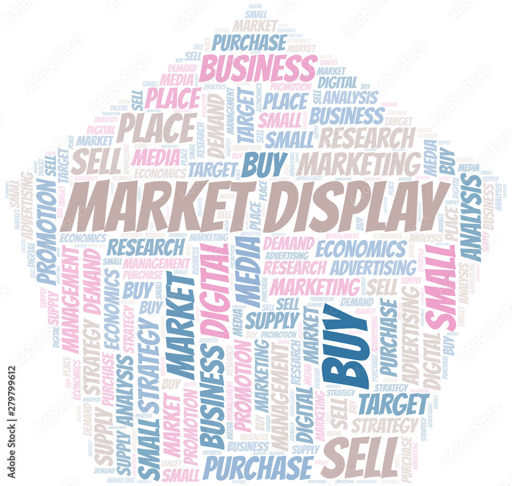 Market Display word cloud. Vector made with text only. Market Display word cloud. Vector made with text only.