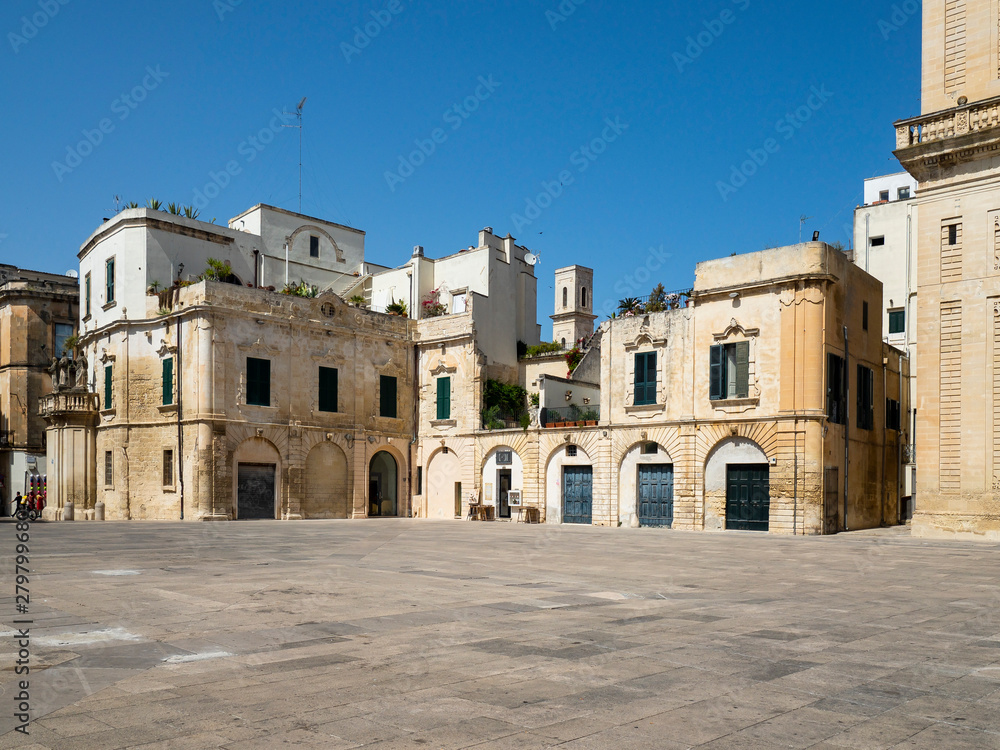 Fototapeta premium Lecce Cathedral, Piazza del Duomo, Campanile, Lecce, Apulia, Italy, June 2019