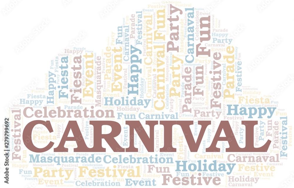 Carnival word cloud vector made with text only. Carnival word cloud vector made with text only.