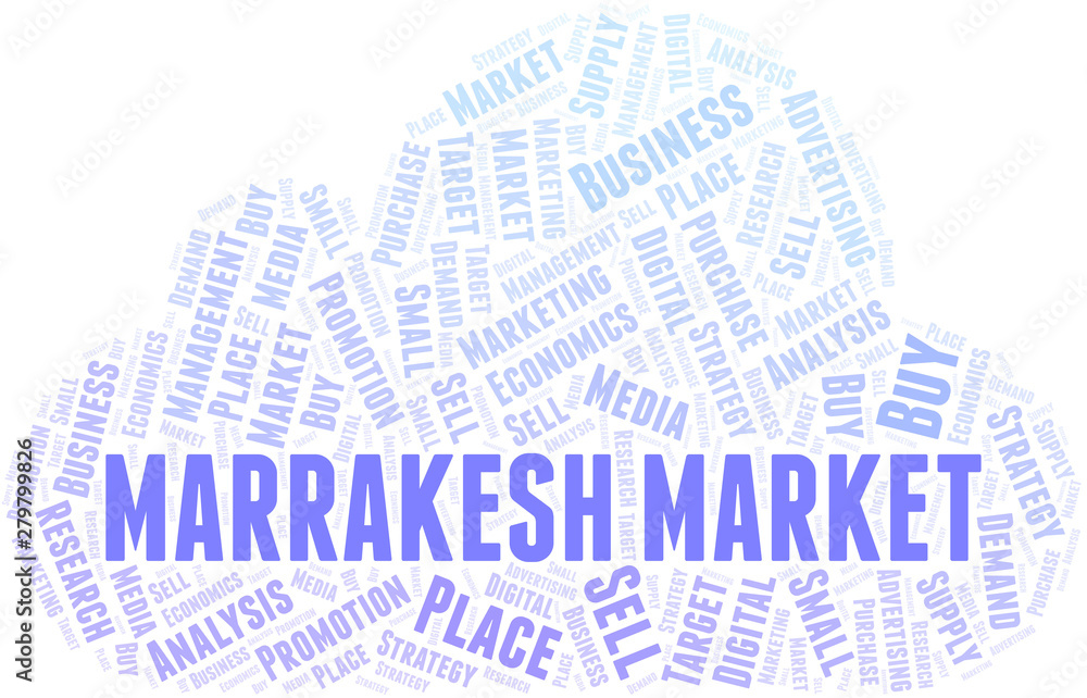 Obraz premium Marrakesh Market word cloud. Vector made with text only.