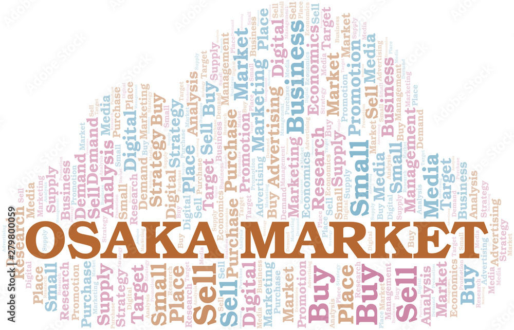 Obraz premium Osaka Market word cloud. Vector made with text only.