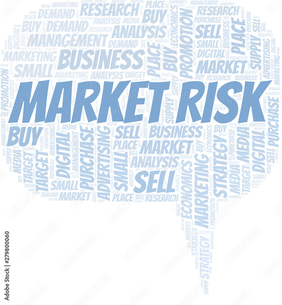 Fototapeta premium Market Risk word cloud. Vector made with text only.