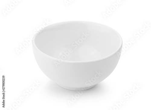 empty white bowl isolated on white background photo