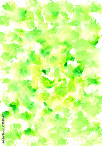abstract green background watercolor hand drawn