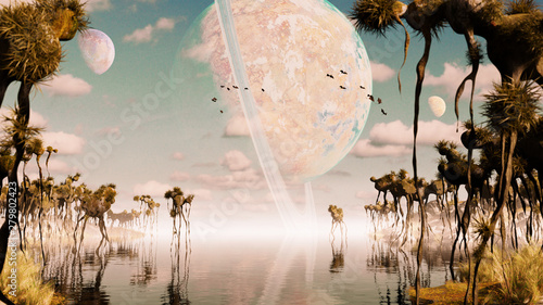 exoplanet landscape, alien ...