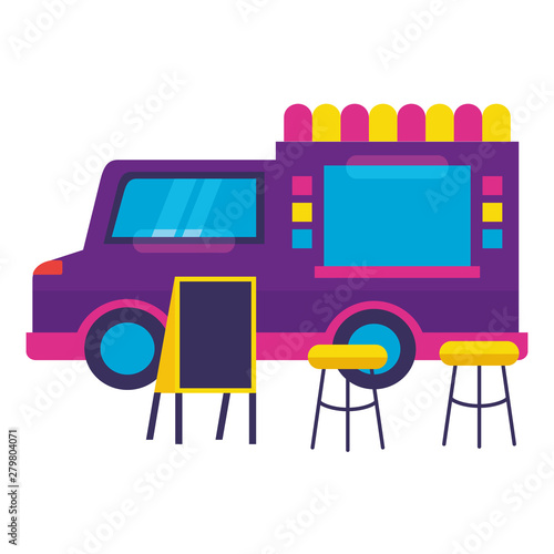 food truck street seats board
