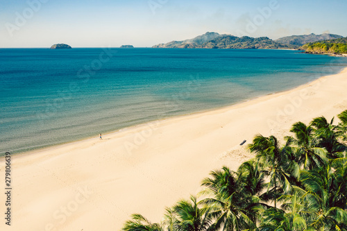 Amazing aerial view of Duli beach on Palawan  Philippines