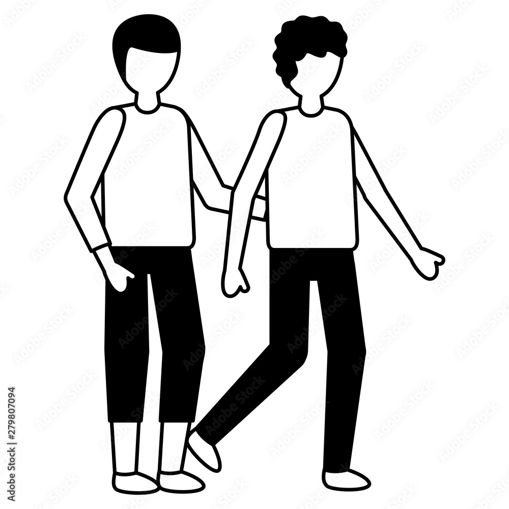 two men standing characters white background two men standing characters white background