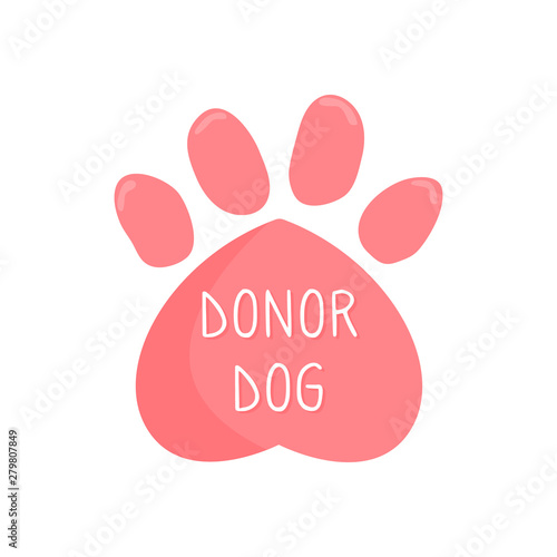 Dog donor concept. Blood donation. Vector illustration