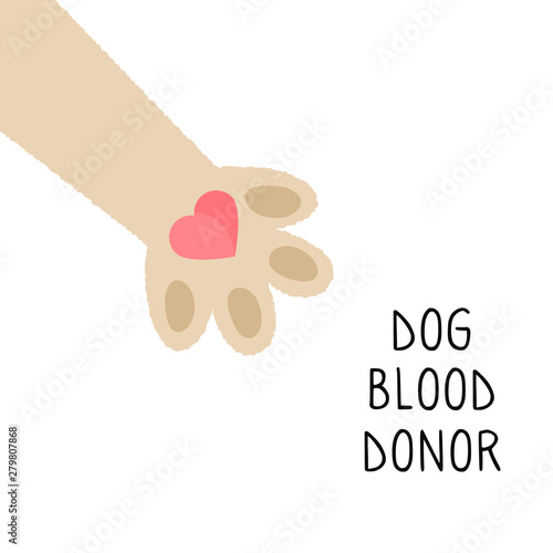 Dog donor concept. Blood donation. Vector illustration