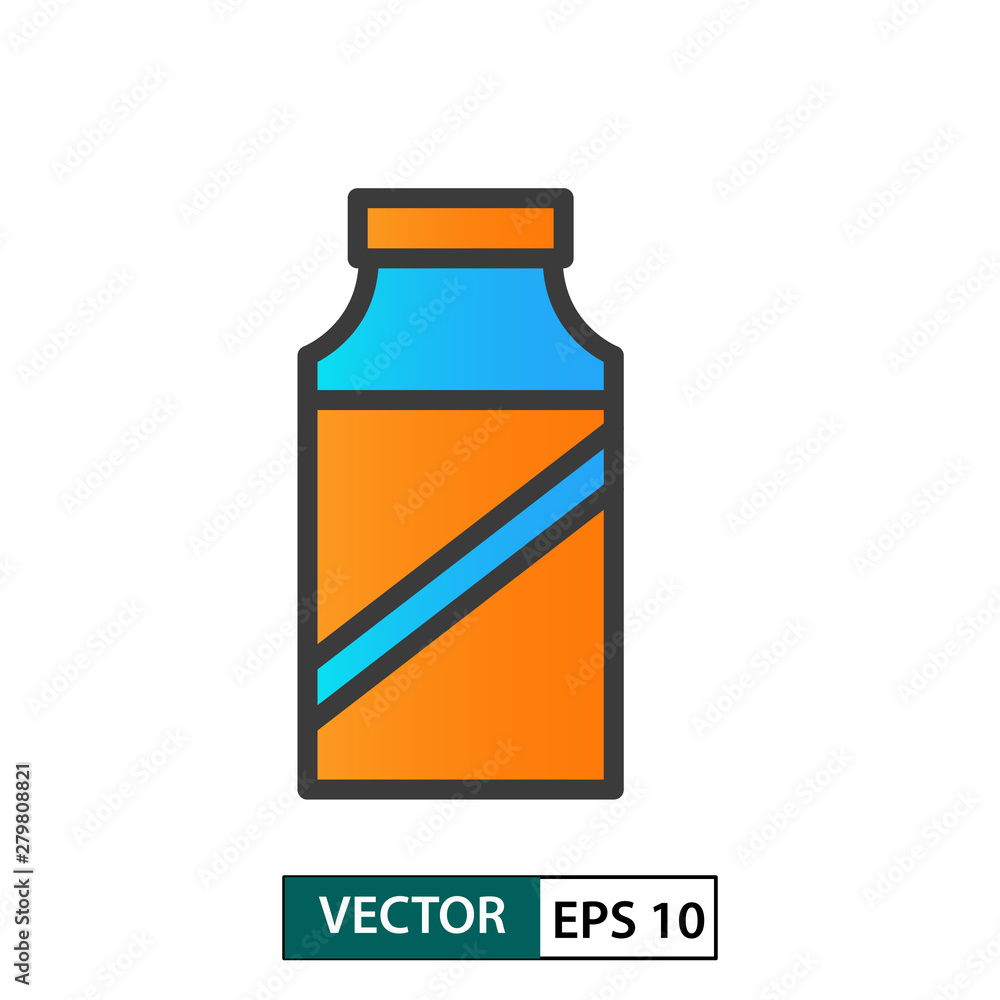Bottle icon vector. Colour style. Isolated on white. Vector Illustration EPS 10 Bottle icon vector. Colour style. Isolated on white. Vector Illustration EPS 10