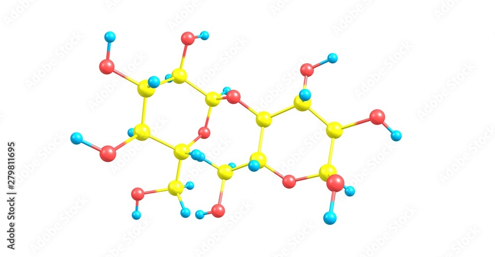 Starch molecular structure isolated on white Starch molecular structure isolated on white