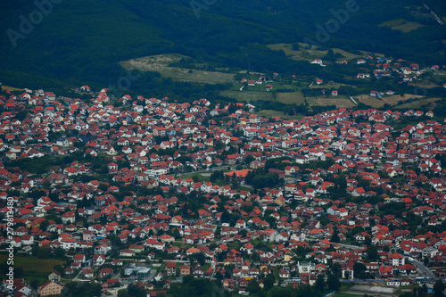 aerial view of city from above