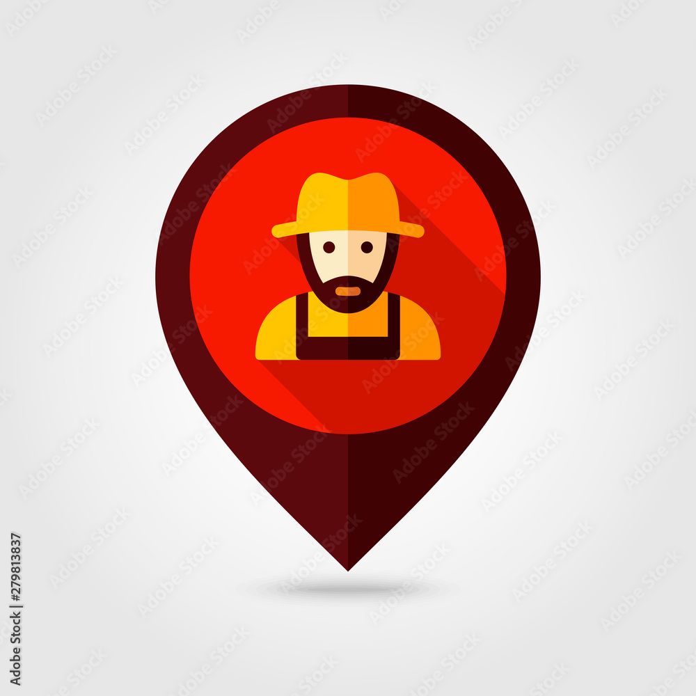 Farmers flat vector pin map icon Farmers flat vector pin map icon