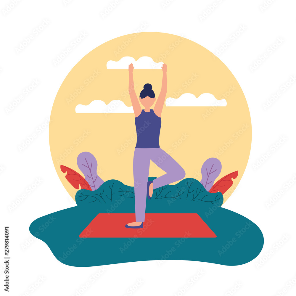 yoga outdoor flat design image yoga outdoor flat design image