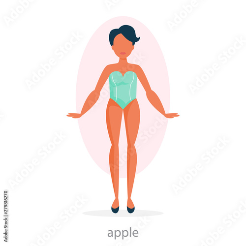 Apple body shape. Physique of the human body