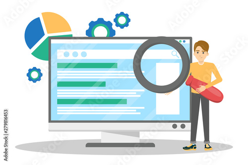 SEO or search engine optimization concept. Marketing strategy