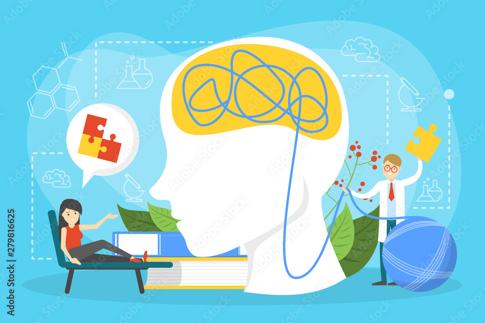 Mental health concept. Doctor treat person mentality.