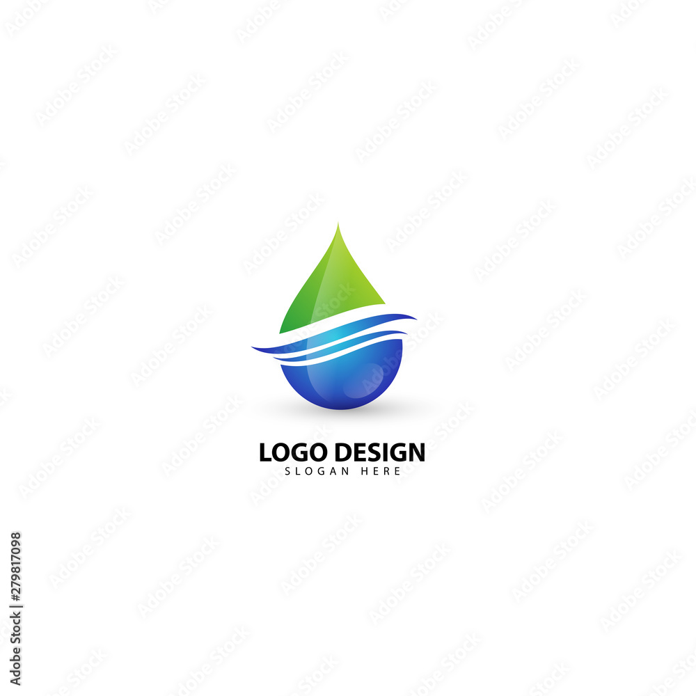 Natural Drop Water Logo Template Illustration Design Natural Drop Water Logo Template Illustration Design