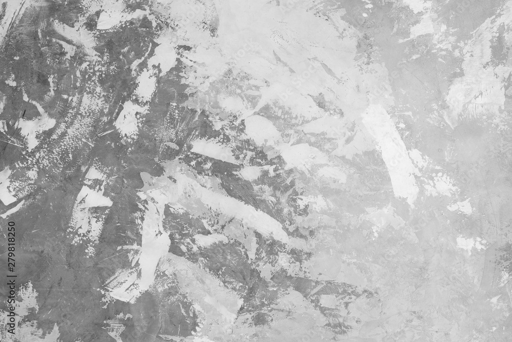 Obraz premium Loft-style plaster walls, gray, white, empty space used as wallpaper. Popular in home design or interior design. with copy spaces.