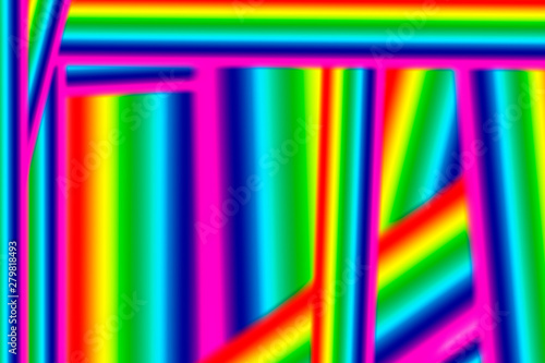 Abstract rainbow background. Chaotic colorful stripes. Bright straight lines of different colors. Colors of rainbow