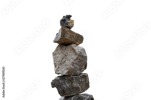 Canvas Print statue of stones isolated on white
