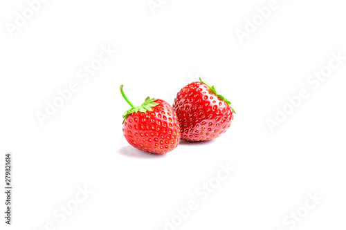Strawberry isolated on white background. Red berry strawberries closeup