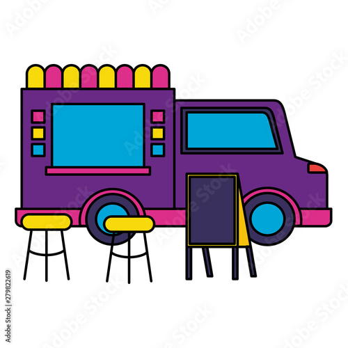 food truck street seats board