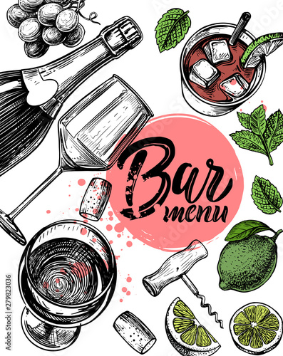 sketch illustration bar menu